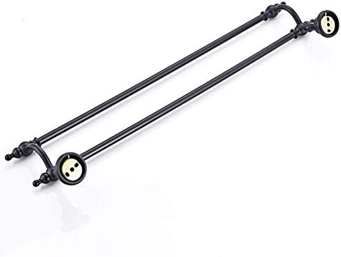 BOCbco Retro Black Bronze Towel Rack Double-Bar Bathroom Storage