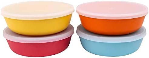 WeeSprout Bamboo Kids Bowls with Lids Set of Four 1