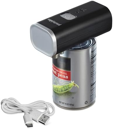 Proctor Silex Electric Can Opener Hands-Free Rechargeable Self-Aligned Compact