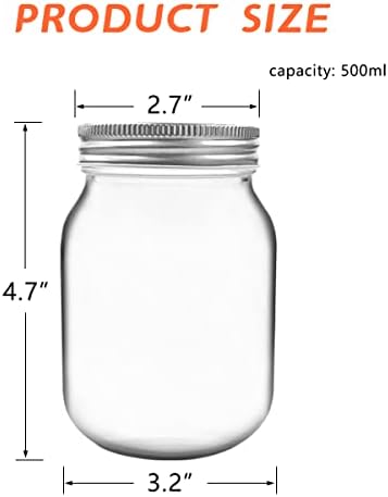 4-Pack Glass Jars for Fermenting Storing and Canning