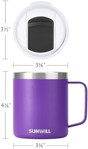 BPA-Free 14oz Insulated Coffee Mug with Handle SUNWILL
