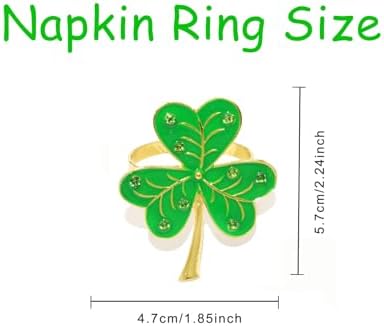 St Patricks Day Napkin Rings Set for Dinner Tables
