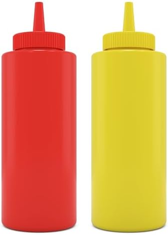 BrightFrom Condiment Squeeze Bottles BPA-Free 12oz 2Pack
