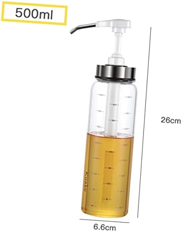 Cabilock 500ml Glass Stainless Steel Sauce Press Bottle