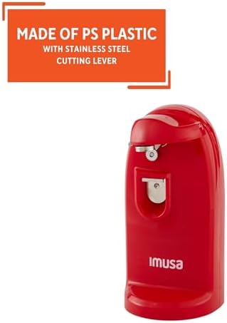 ImUSA Compact Electric Can Opener with Bottle Opener Knife Sharpener Red