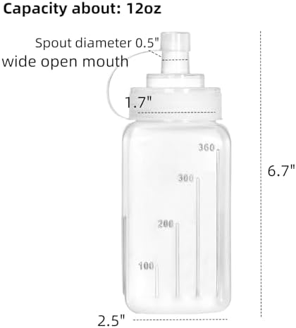 Set of 12 Squeeze Condiment Bottles 12 oz Wide Mouth