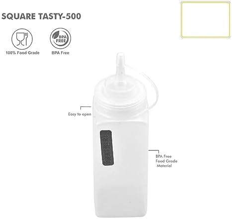 PTHAK 2-Piece 500ml Square Squeeze Bottle Combo
