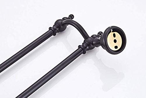 BOCbco Retro Black Bronze Towel Rack Double-Bar Bathroom Storage