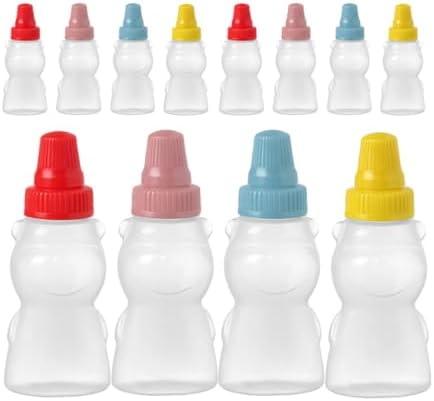 Luxshiny 12Pcs Mini Bear Shape Condiment Bottles 1