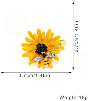 6-Piece Sunflower Metal Napkin Rings Perfect for Dinner