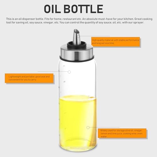 HemotonCondiment Oil Bottle Stainless Steel Squeeze Bottle for BBQ Kitchen Home Picnic