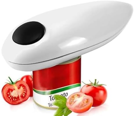 One-Click Electric Can Opener with Smooth Edge Safety Design