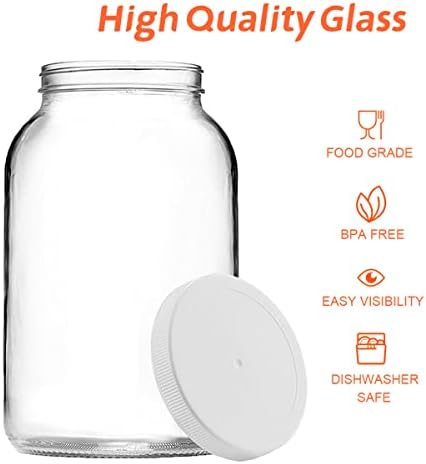 4-Pack Glass Jars for Fermenting Storing and Canning
