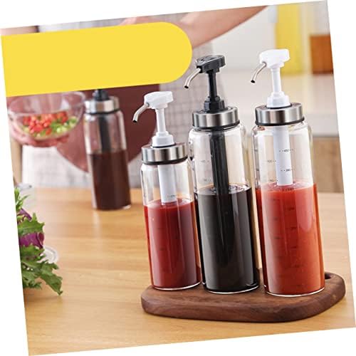 Sleek 500ml Glass Stainless Steel Ketchup Salad Dressing Squeeze Bottle