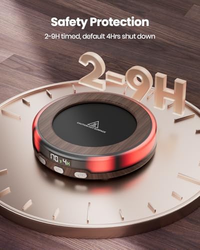 Gaiatop Coffee Mug Warmer with 3 Temperature Settings and LED Light Modes