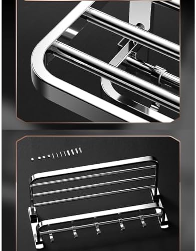 Double Folding Towel Rack Wall-Mounted Bath Towel Holder 40cm
