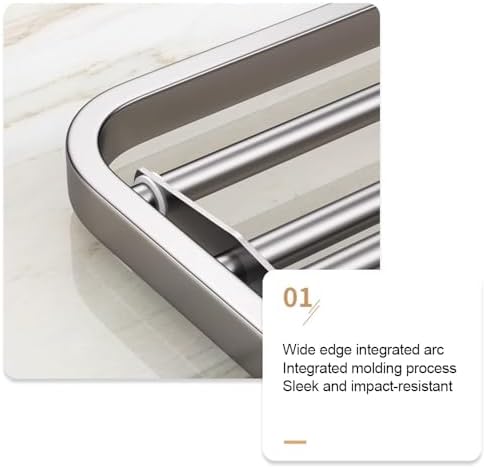 Ann BKAStainless Steel Towel Hanger with Bar Thickened Wall-Mounted Towel Rack 40CM