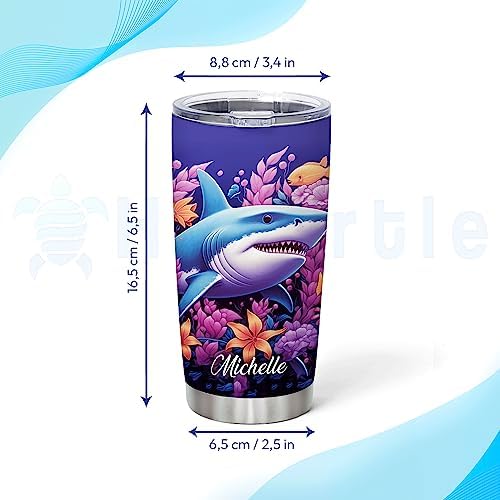 Hyturtle Personalized Shark Lovers Stainless Steel Tumbler Gift