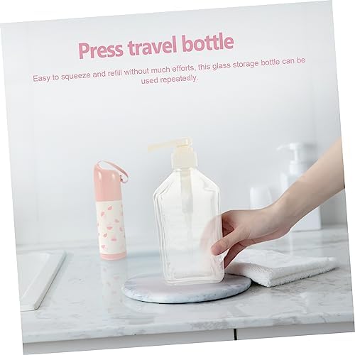 Luxshiny Glass Candy Dispenser Refillable Pump Bottle