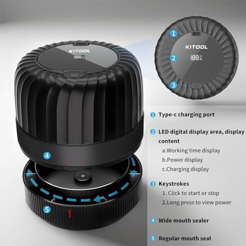 GITOO Electric Mason Jar Vacuum Sealer Kit with 1300mAh Batterywide regular mouths covered