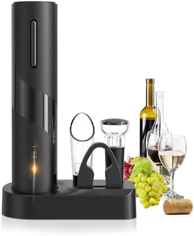4-in-1 Electric Wine Opener Set with Foil Cutter and Vacuum Stopper