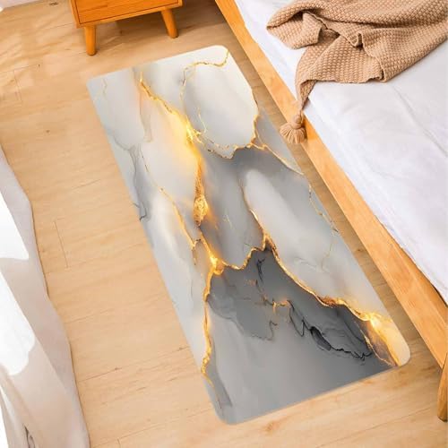 Abstract Gradient Marble Kitchen Rugs and Mats Set