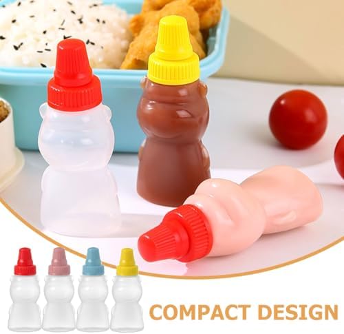 Luxshiny 12Pcs Mini Bear Shape Condiment Bottles 1
