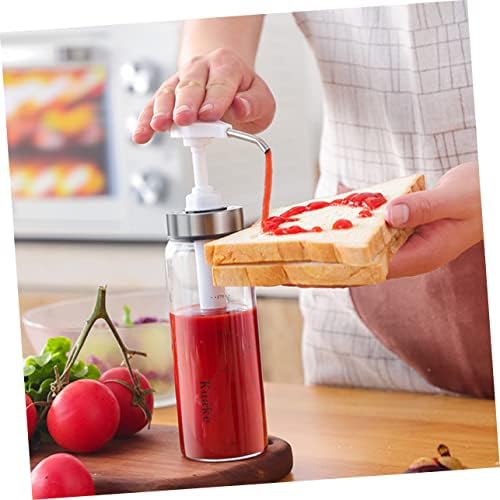 Luxshiny Glass Stainless Steel Squeeze Sauce Bottle