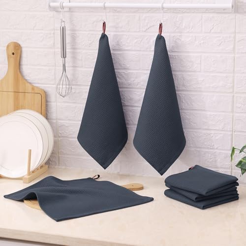 100 Cotton Waffle Weave Dish Cloths - Dark Grey