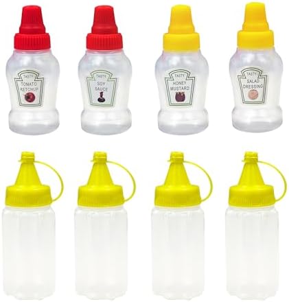 8-Piece Condiment Squeeze Bottles salad dressings ketchup in style portable for your outdoor needs