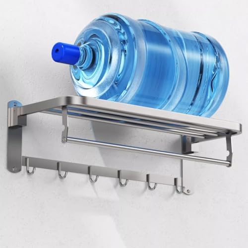 Ann BKAStainless Steel Towel Hanger with Bar Thickened Wall-Mounted Towel Rack 40CM