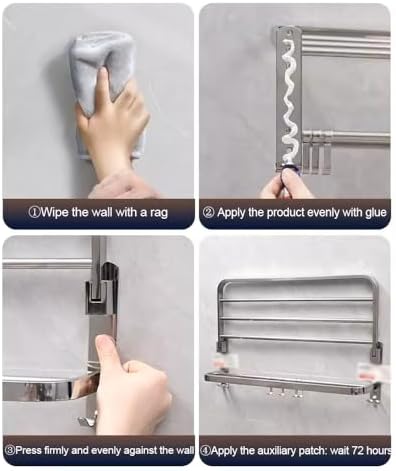 304 Stainless Steel Towel Rack 50CM Wall-Mounted for Organized Bathrooms