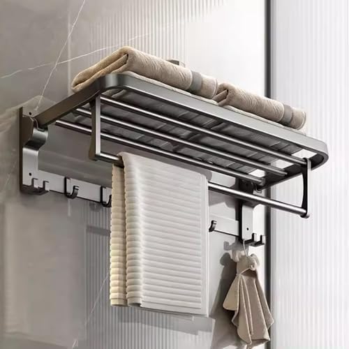Portable Aluminum Towel Rack for Bathroom 50cm Wall-Mounted Towel Holder