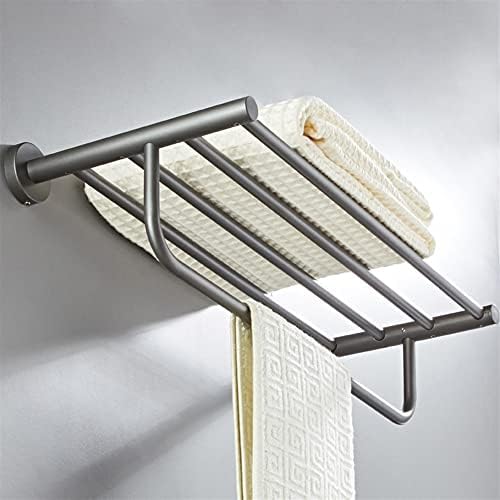 ANNBKATowel Shelf Wall-Mounted Brass Towel Holder 50cm Starry Gray Design