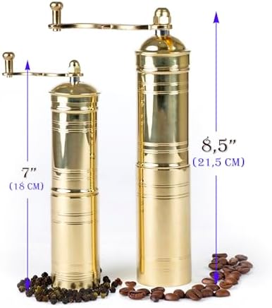 Set of Two Compact Manual Turkish Coffee Grinders with Peppergrinder