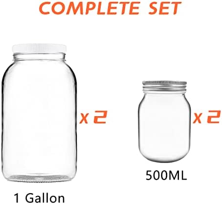 4-Pack Glass Jars for Fermenting Storing and Canning