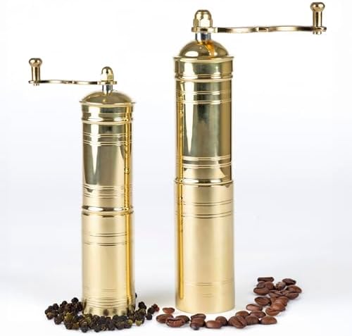 Set of Two Compact Manual Turkish Coffee Grinders with Peppergrinder