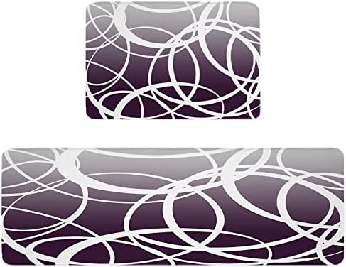 Purple Ombre Kitchen Rugs Set Soft Absorbent for Home Kitchen