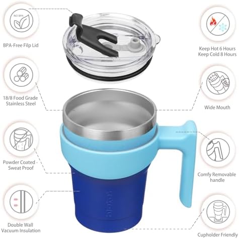 10oz Stainless Steel Insulated Tumbler with Straw Perfect for Travel