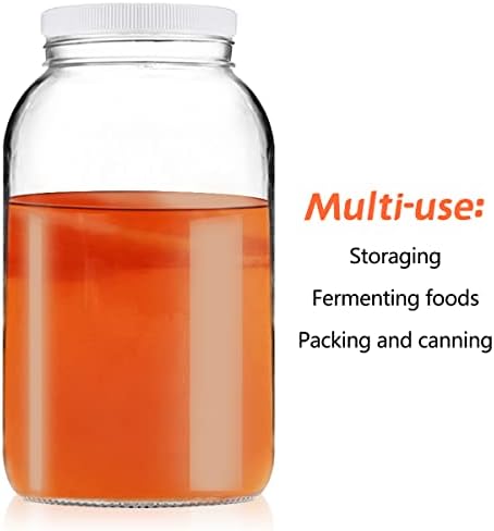 4-Pack Glass Jars for Fermenting Storing and Canning