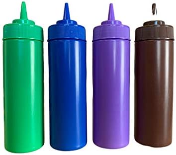 Rainbow Color BPA-Free Condiment Squeeze Bottles