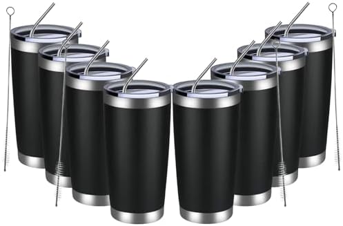MEWAY 20oz Tumbler 8 Pack Double Wall Vacuum Insulated Travel Mug Set