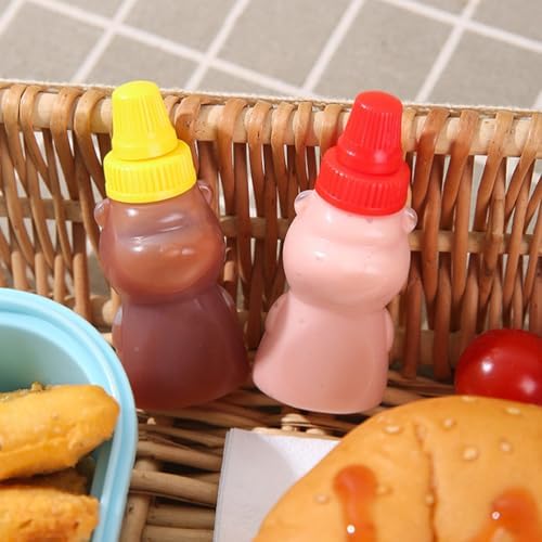 Luxshiny 12Pcs Mini Bear Shape Condiment Bottles 1