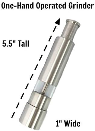 Grind Gourmet Salt Pepper Mill Set Natural Metal Stainless Steel