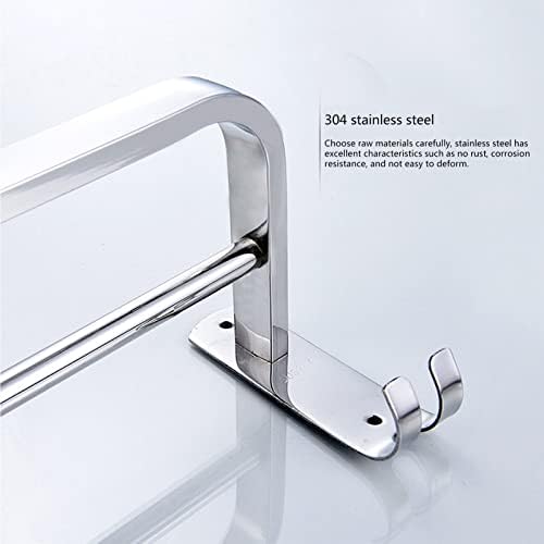 Stainless Steel Towel Rail Rack with 2 Hooks