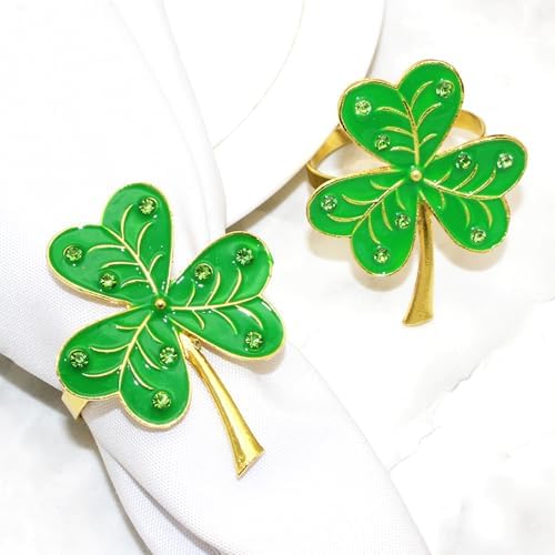 St Patricks Day Napkin Rings Set for Dinner Tables