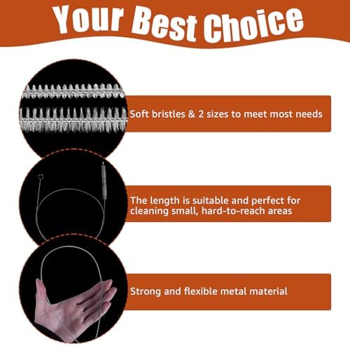 2PCS Extra Long Tube Cleaner Brush with Soft Nylon Bristles