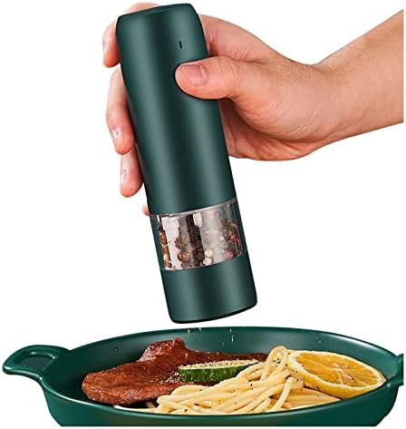 LEIXIUSM Refillable Pepper Mill USB Electric Salt and Pepper Grinder Set White