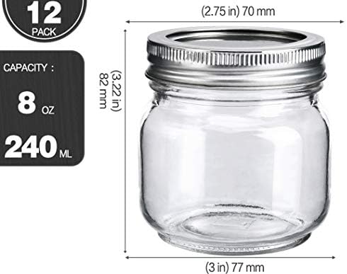 KAMOTA 12-Pack Mason Jars with Lids for Sale