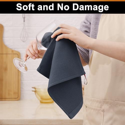 100 Cotton Waffle Weave Dish Cloths - Dark Grey